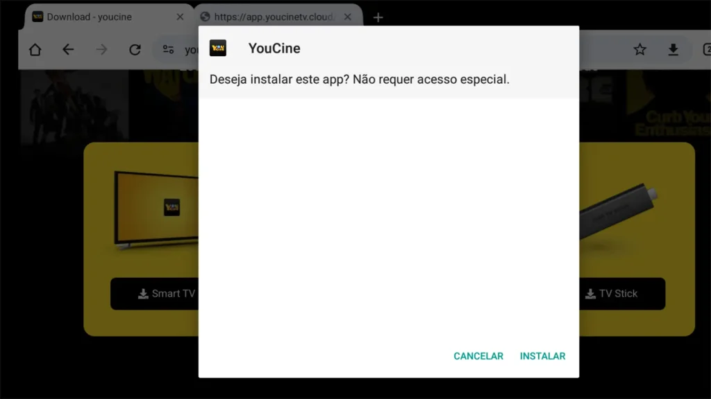 Baixe usando o navegador da Smart TV Etapa 4