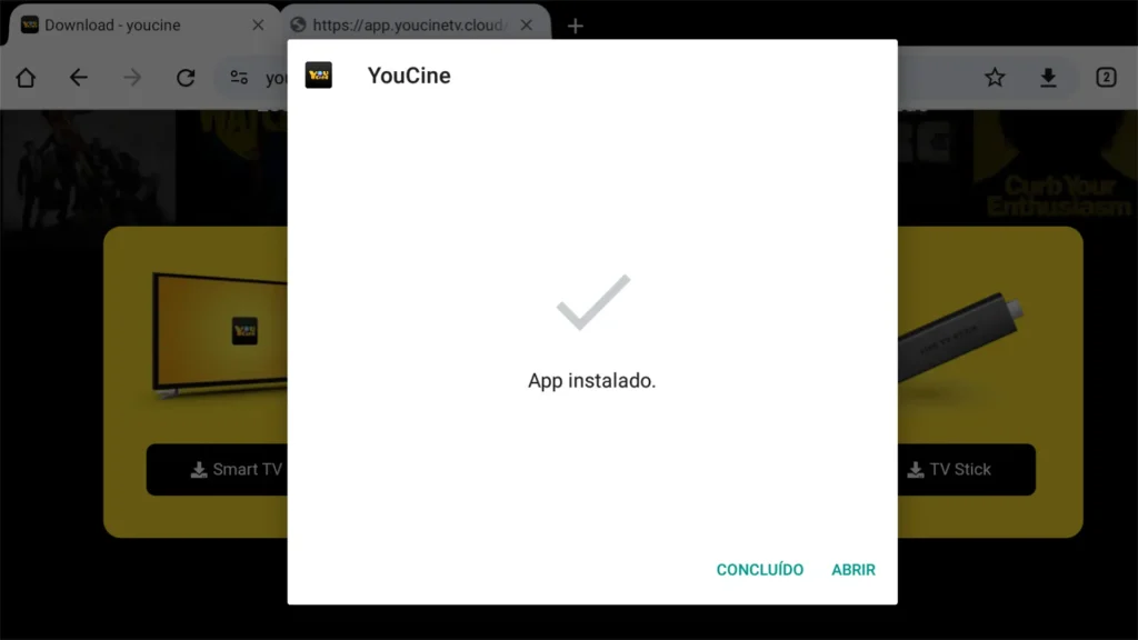 Baixe usando o navegador da Smart TV Etapa 5