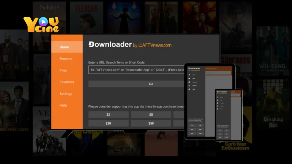 Baixe o Youcine usando o Downloader da AFTVnews